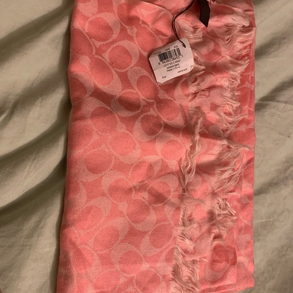 Absolutely gorgeous , super soft authentic Coach scarf/shawl, coral color/ must! - Picture 1 of 4